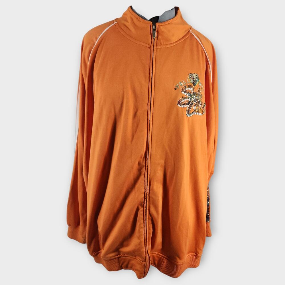 Pelle Pelle Jacket Mens 4XL Orange Full-Zip Soda Club Studded Marc Buchanan VTG